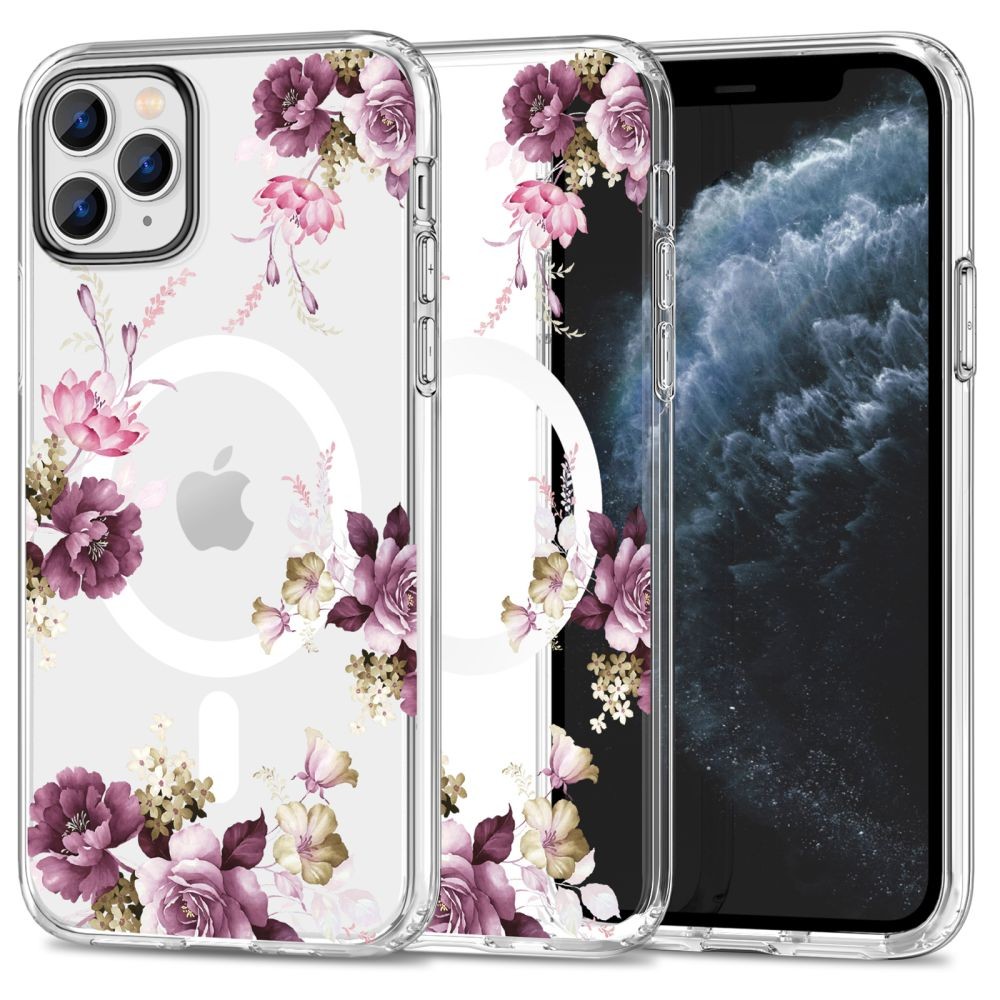 Skaidrus gėlėtas dėklas "Tech-Protect Magmood Magsafe Spring Floral" telefonui iPhone 11 Pro