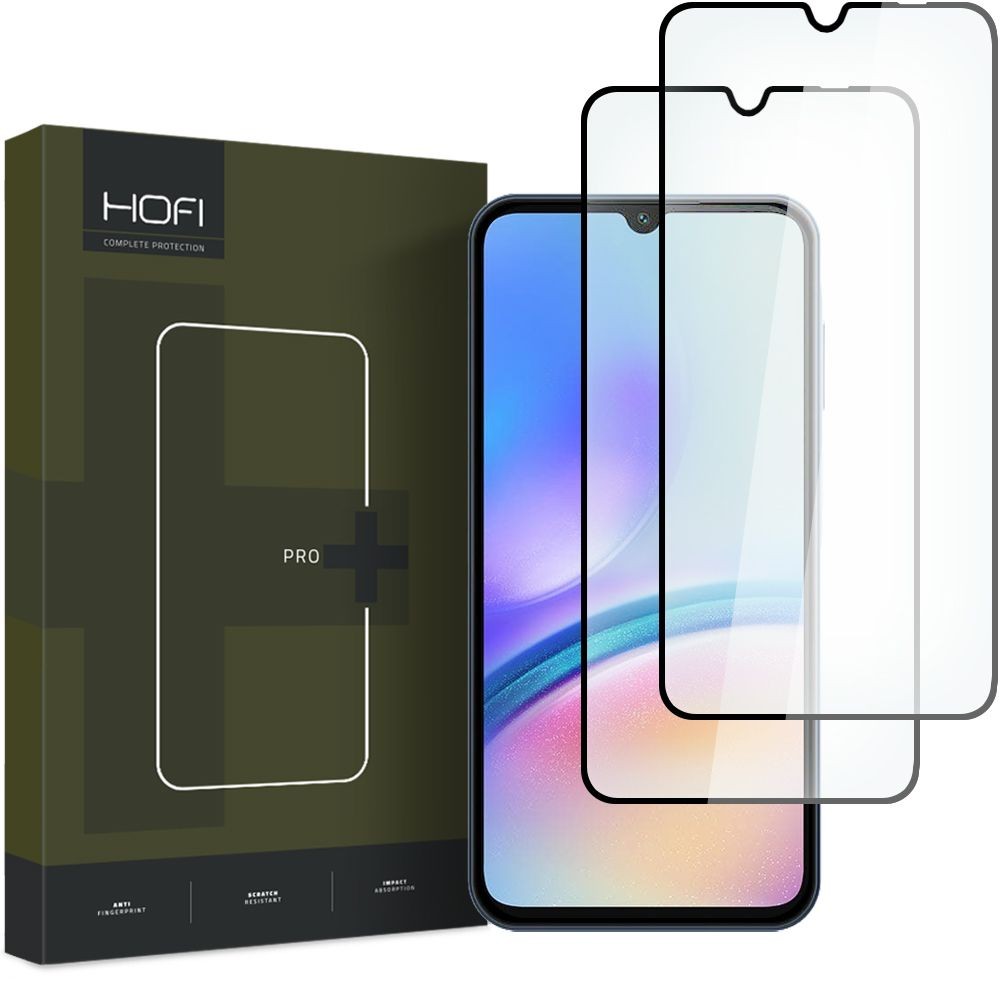 Apsauginis grūdintas stiklas juodais krašteliais Hofi Glass Pro+ (2vnt.) telefonui Samsung Galaxy A05S