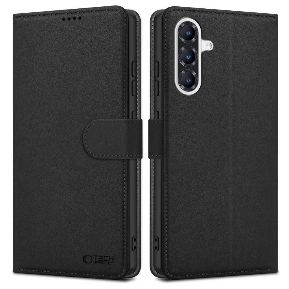 Juodas atverčiamas dėklas "Tech-Protect Wallet" telefonui Samsung Galaxy A56 5G