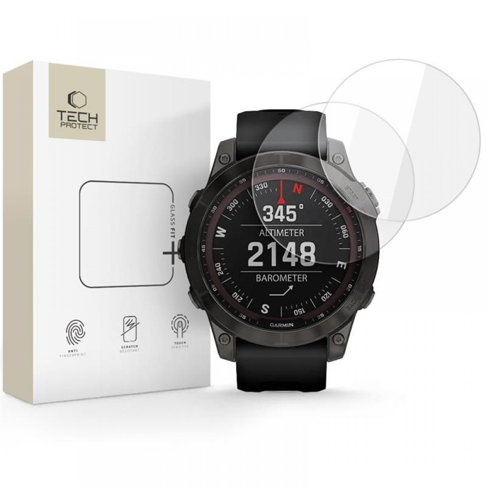 Ekrano apsauga "Tech-Protect Glass Fit+" (2-vnt.) laikrodžiui Garmin Fenix 7 / 7 PRO