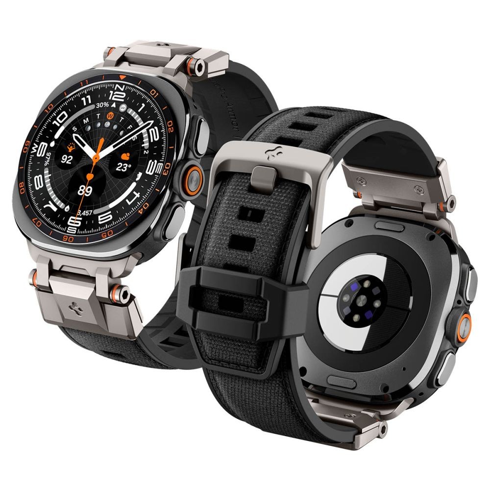 Juoda apyrankė Spigen Durapro Armor laikrodžiui Samsung Galaxy Watch ULTRA 1 / 2 2024-2026 (47 MM)