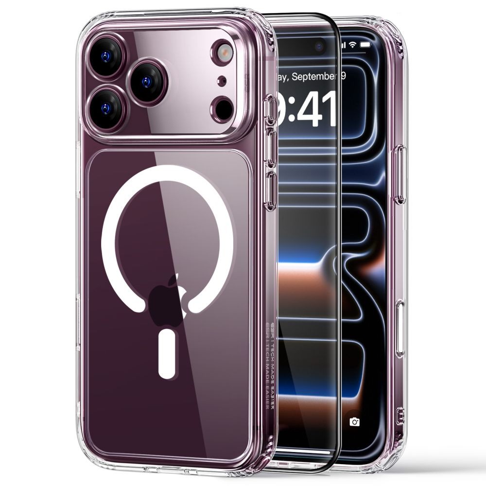 Dėklas su apsauginiu stikliuku "ESR Classic Hybrid Magsafe & Tempered Glass" telefonui Apple iPhone 17 PRO MAX / 18 PRO MAX CLEAR