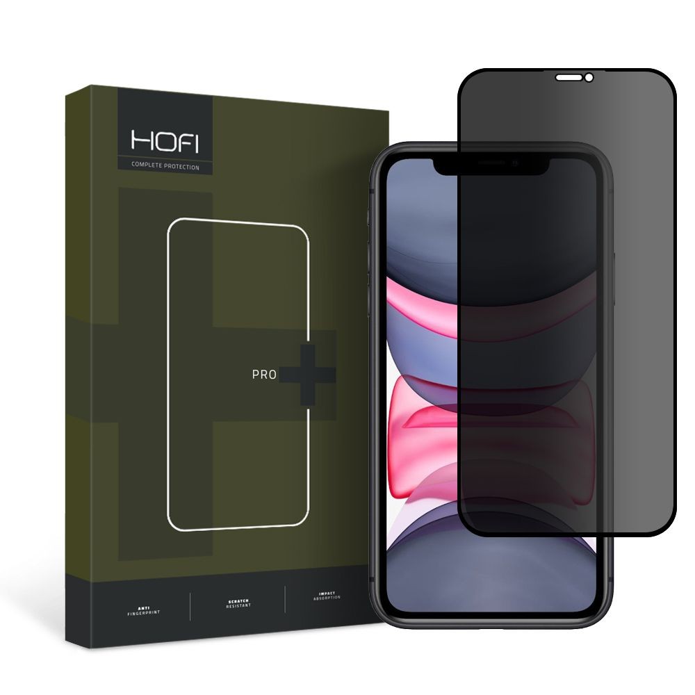 Privatumą suteikiantis apsauginis stikliukas "Hofi Anti Spy Glass Pro+ Privacy" telefonui iPhone 11 / XR