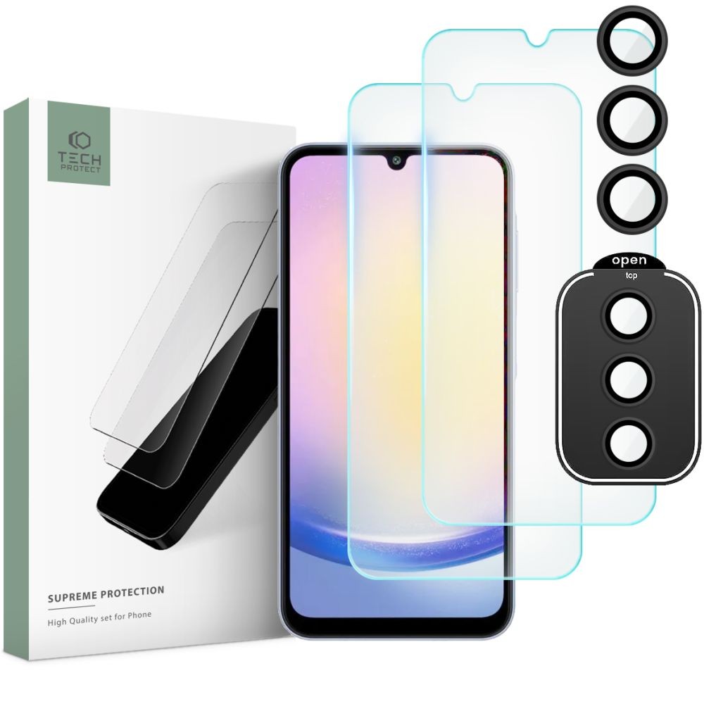 Apsauginių stikliukų rinkinys "Tech-Protect Supreme Set" telefonui Samsung Galaxy A25 5G 
