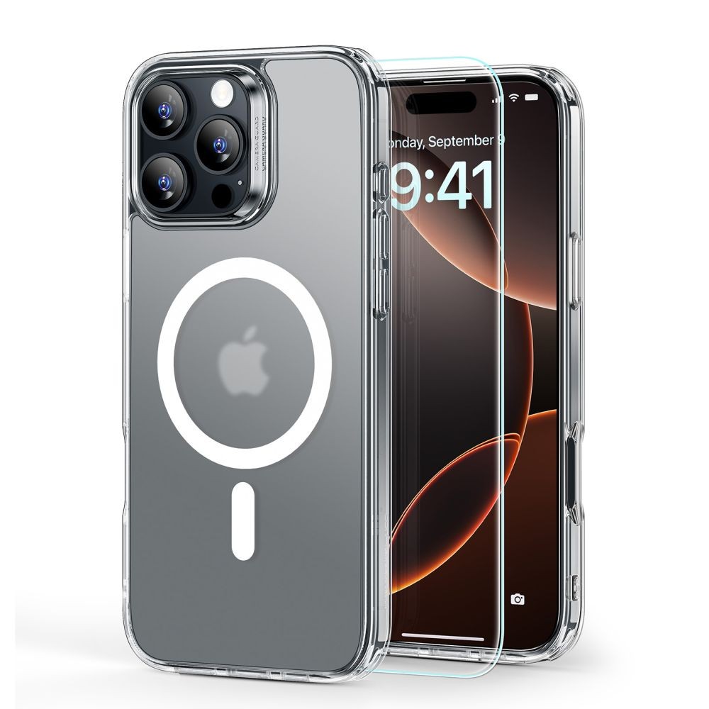 Pusiau skaidrus dėklas + stikliukas "ESR Classic Hibrid Halolock Magsafe & Tempered Glass" telefonui Apple iPhone 16 Pro Max