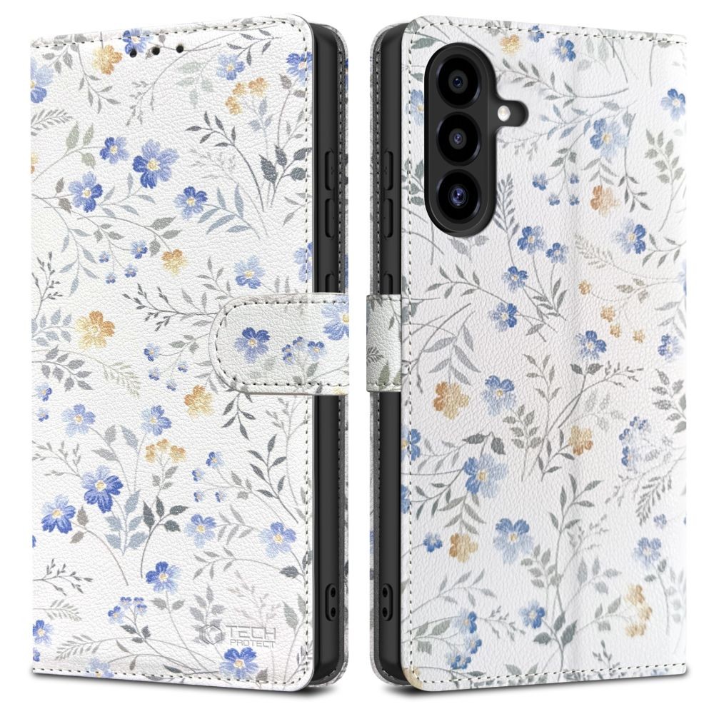 Gėlėtas atverčiamas dėklas "Tech-Protect Wallet Spring Flower" telefonui Samsung Galaxy A26 5G