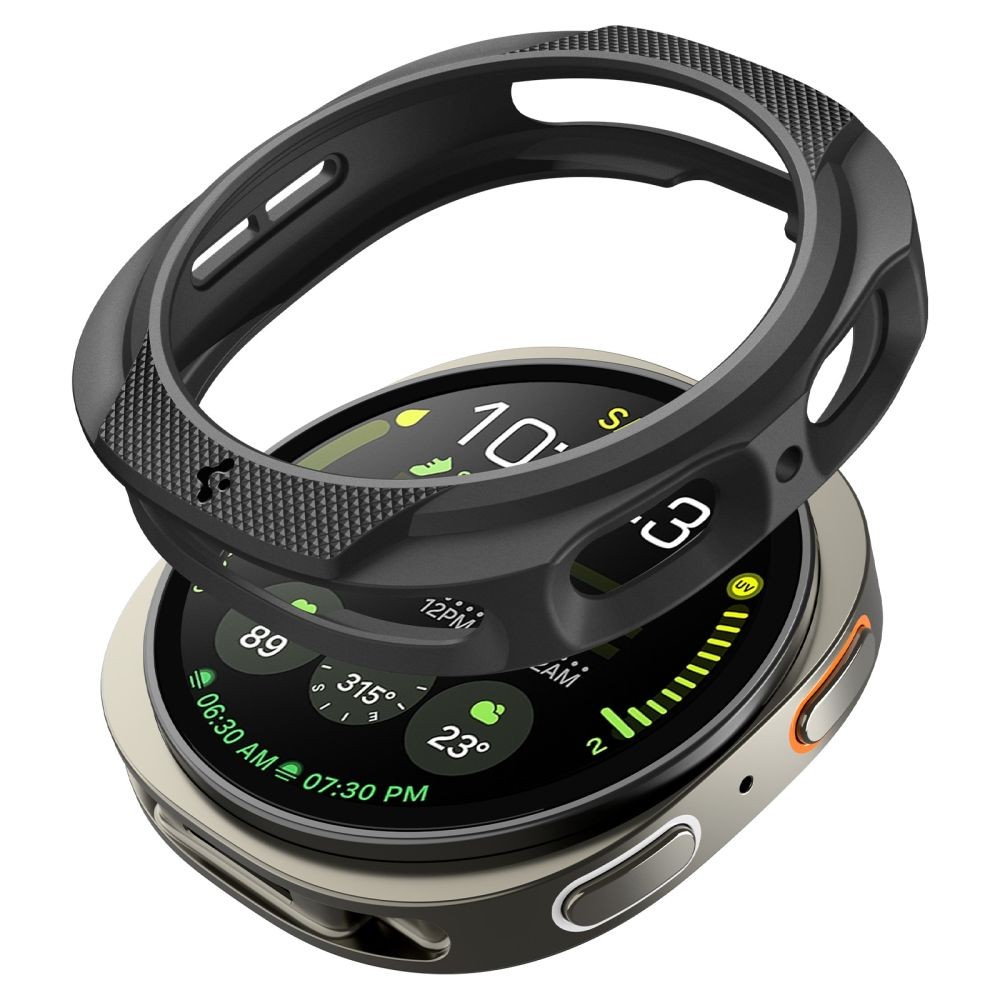 Juodas dėklas "Spigen Liquid Air" laikrodžiui Samsung Galaxy Watch 8 (44 MM)