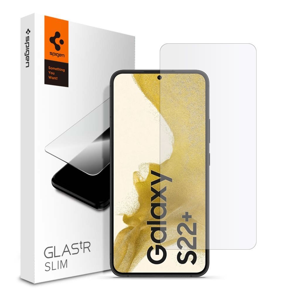 Skaidrus apsauginis grūdintas stiklas telefonui Samsung Galaxy S22 Plus "Spigen Glas.Tr Slim"