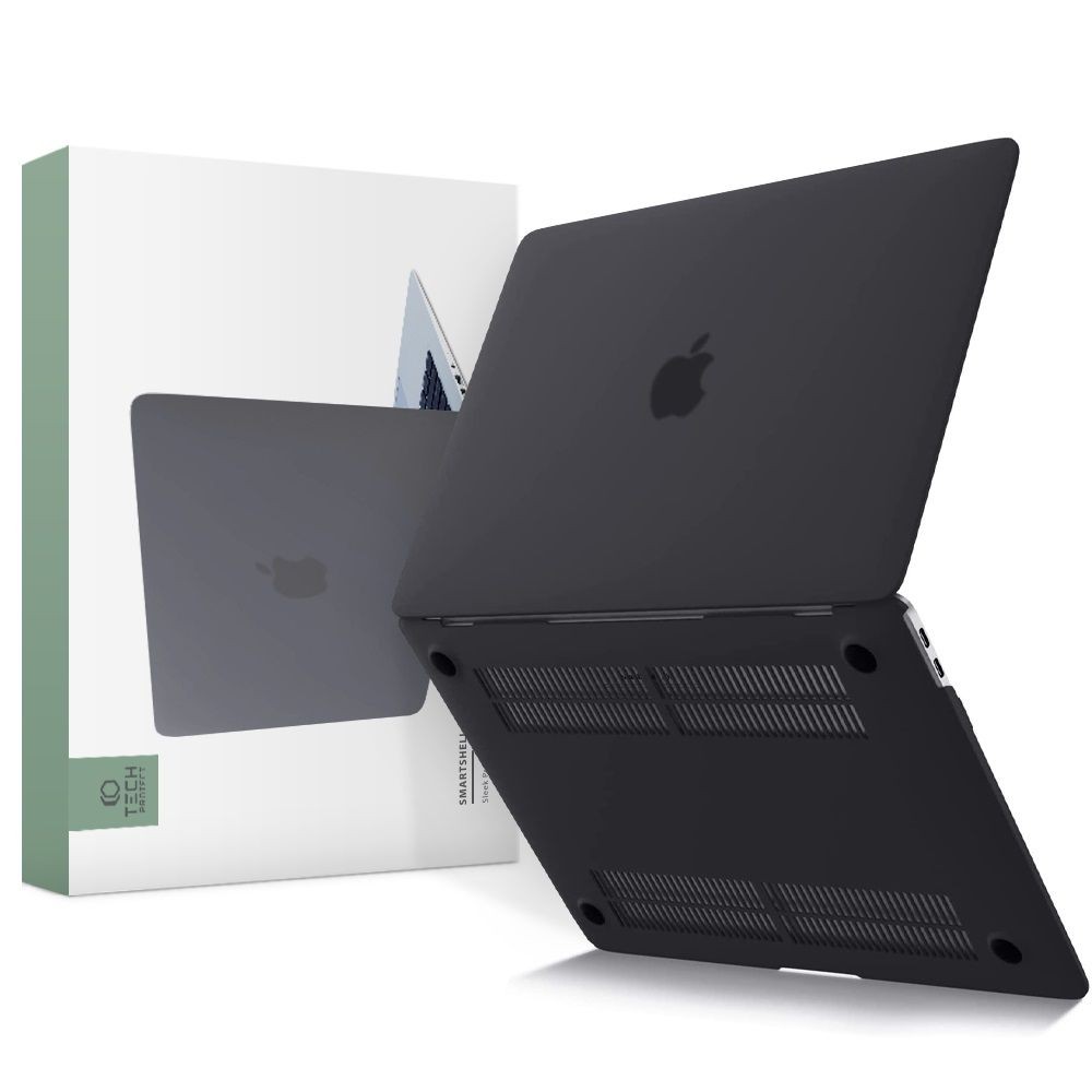 Juodas dėklas nešiojamam kompiuteriui Macbook Pro 13 2016-2020 "tech-Protect Smartshell" (tinka A1708 / A1706 / A1989 / A2289 / A2251 / A2338)