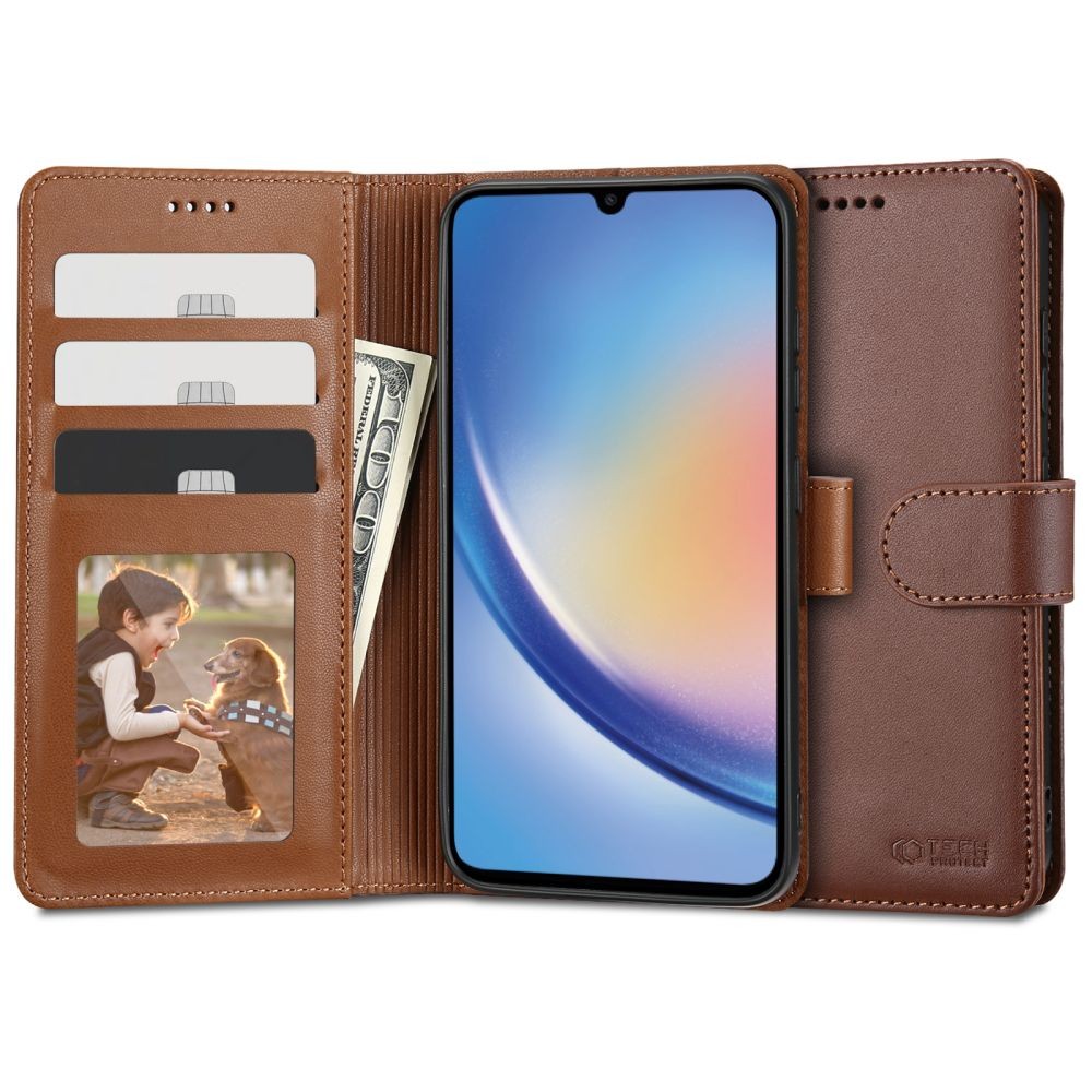 Rudas atverčiamas dėklas "TECH-PROTECT WALLET" telefonui Galaxy A34 5G