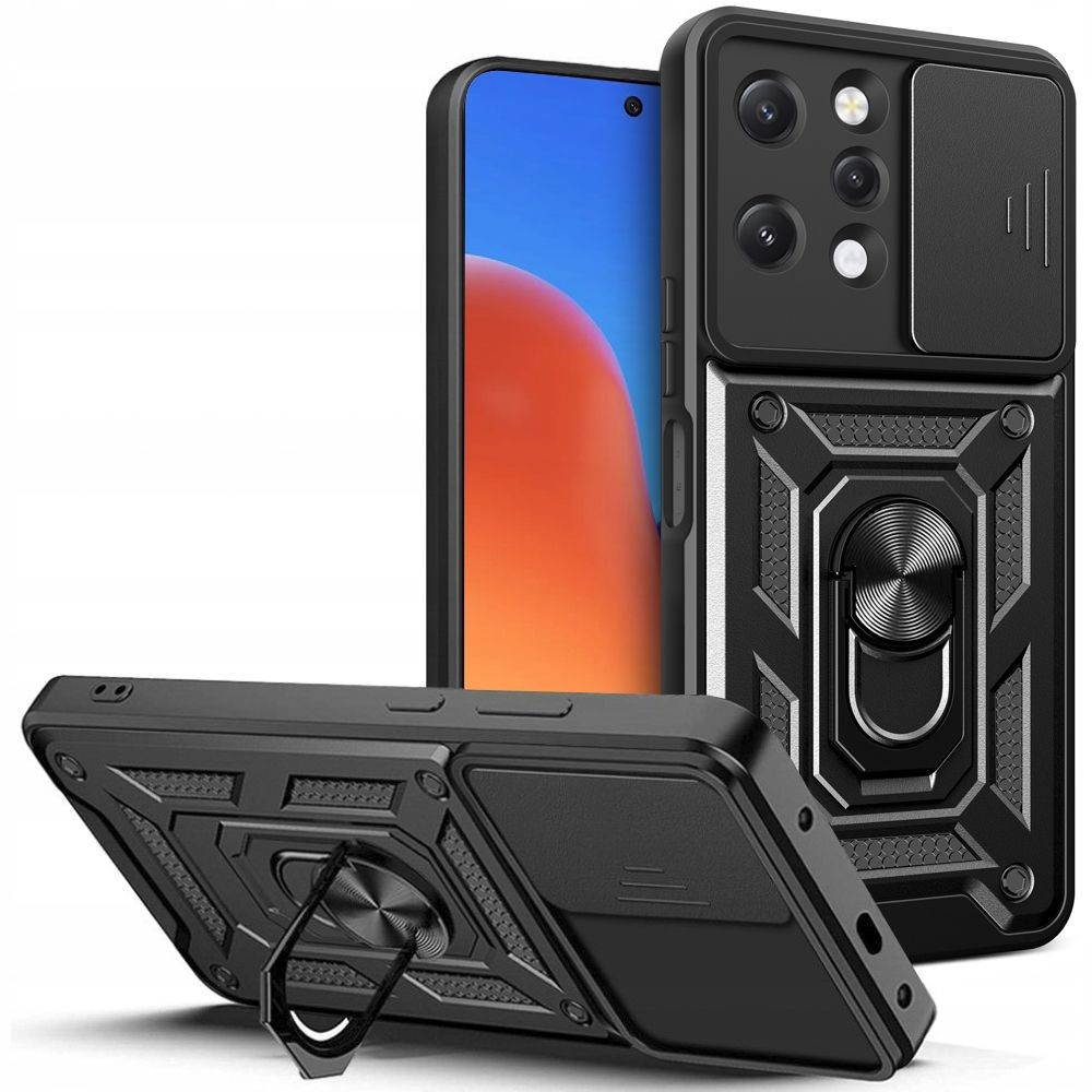 Tvirtas dėklas/stovas su kameros apsauga Tech-Protect "Camshield Pro" telefonui Xiaomi Redmi 12