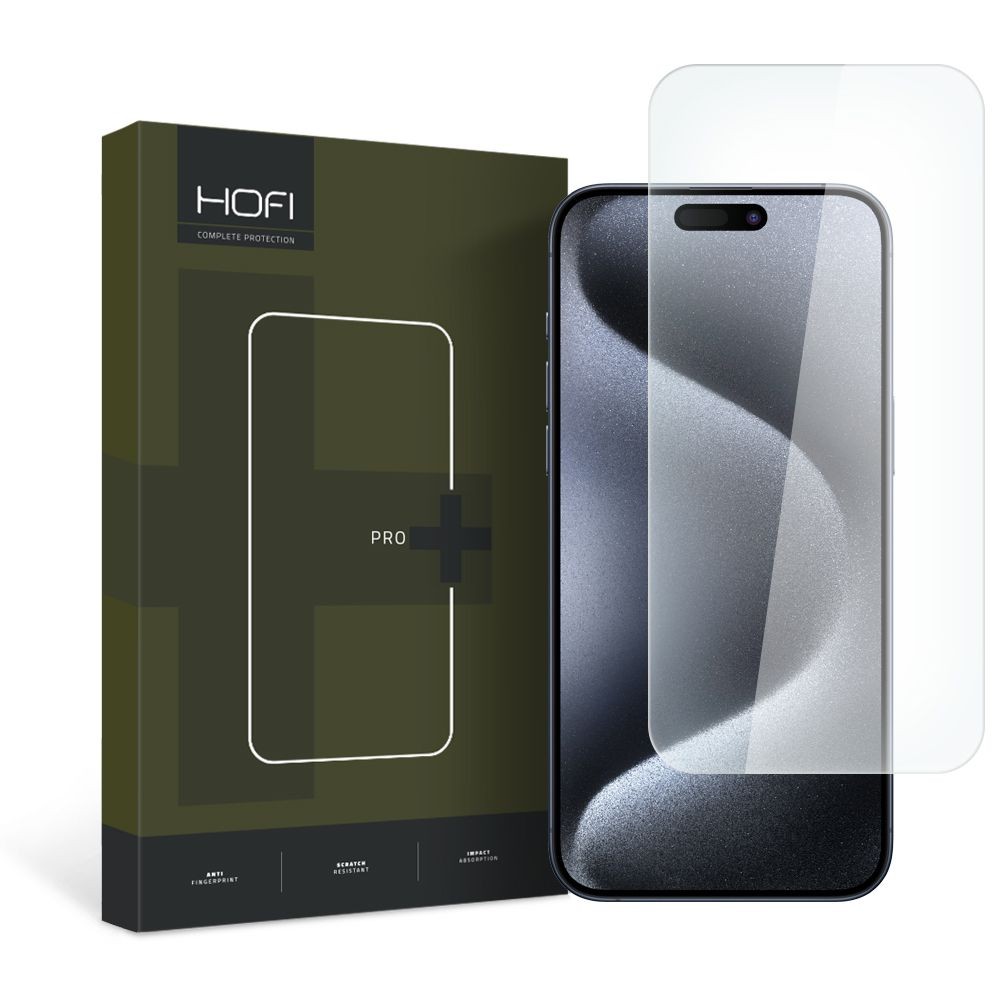 Skaidrus apsauginis grūdintas stiklas "Hofi Glass Pro+" telefonui iPhone 15 Pro
