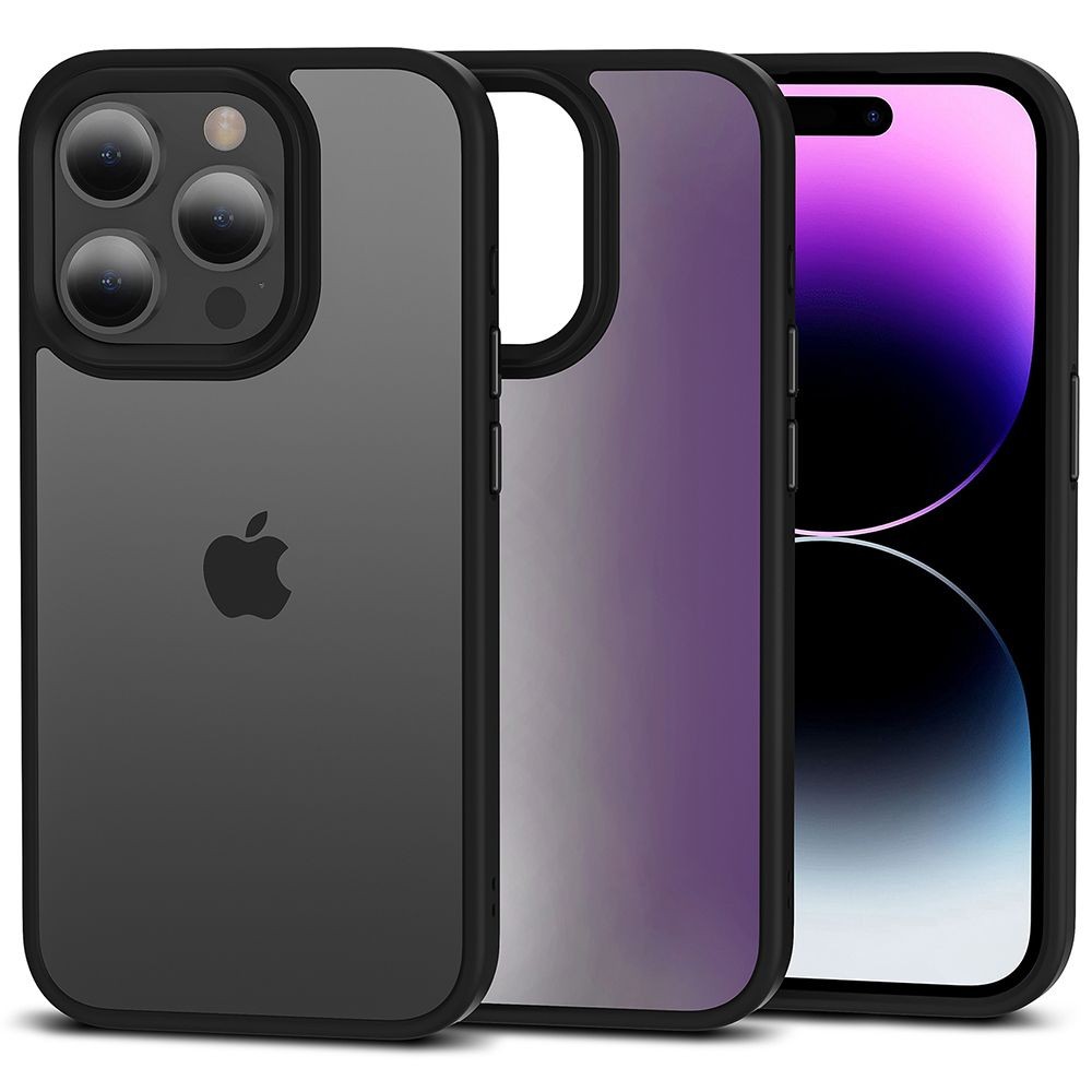 Juodas permatomas/matinis dėklas "Tech-Protect Magmat Magsafe" telefonui iPhone 15 Pro