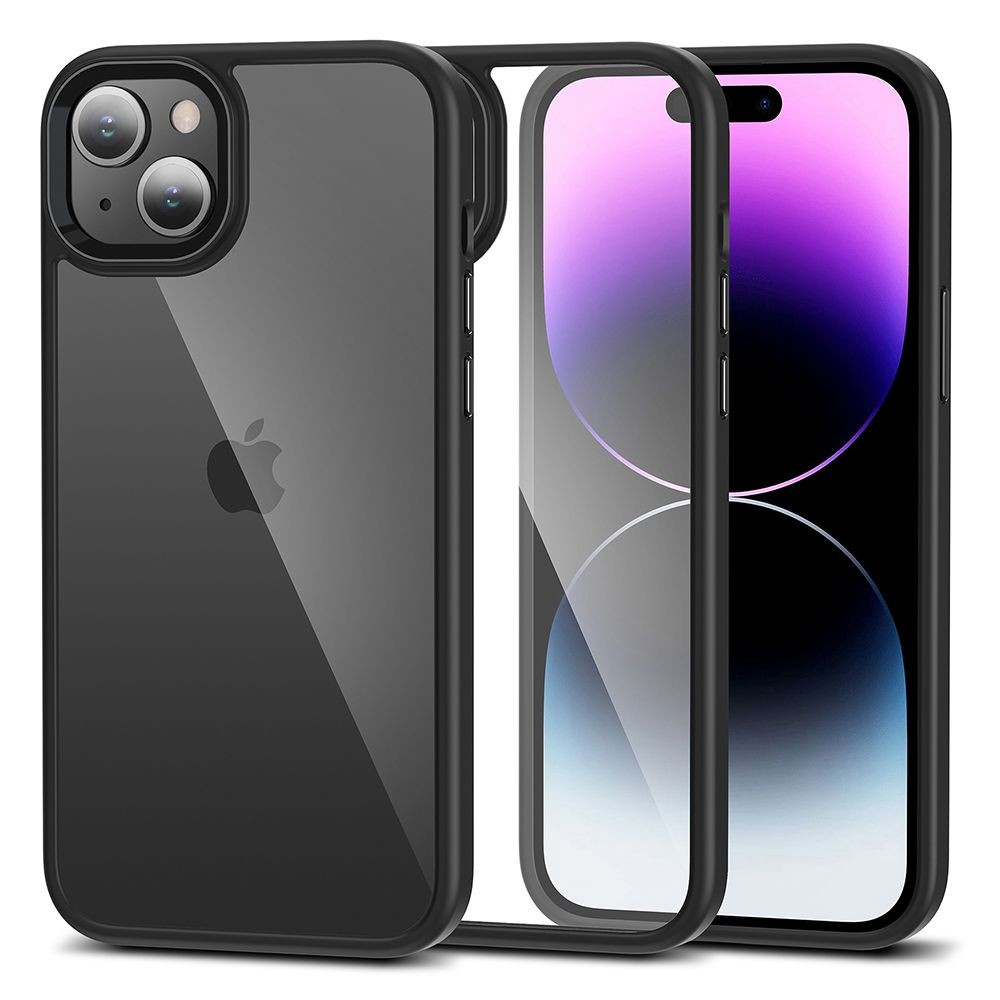 Skaidrus dėklas su juodomis detalėmis "Tech-Protect Magmat" telefonui iPhone 15 Plus
