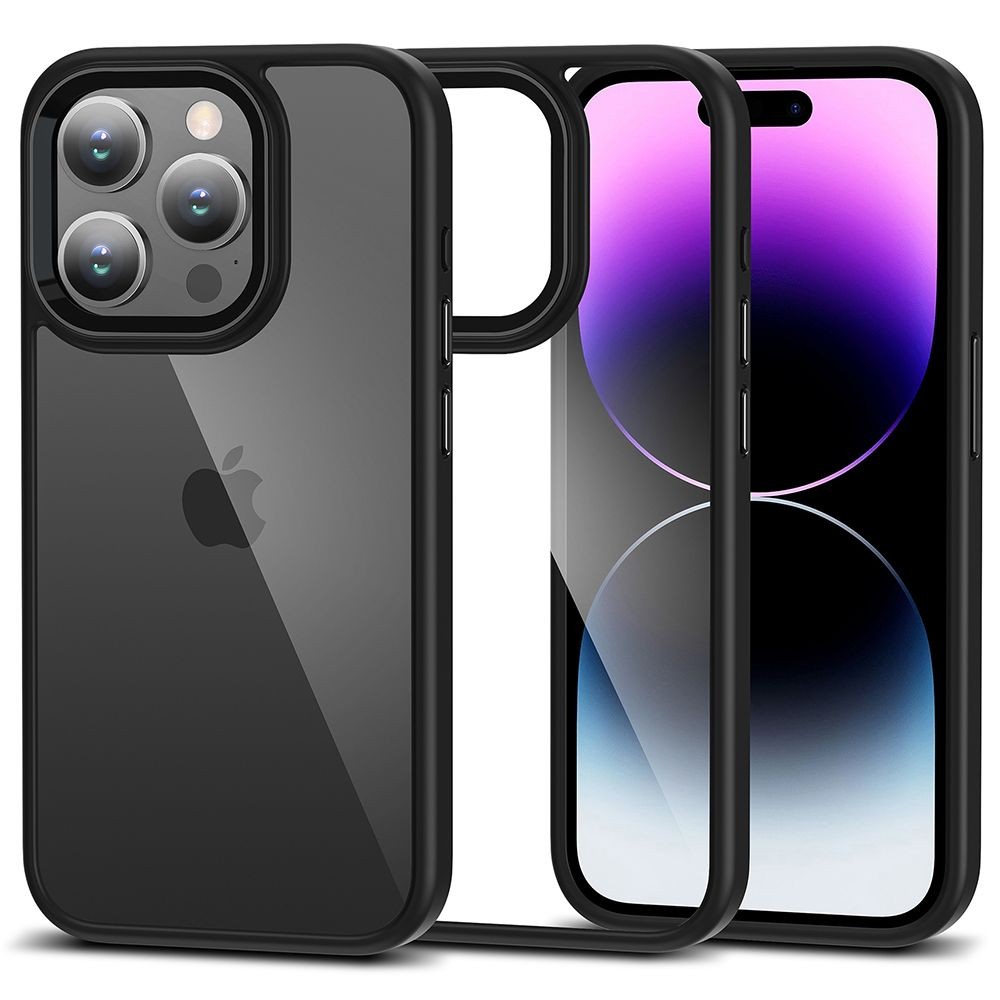Skaidrus dėklas su juodomis detalėmis "Tech-Protect Magmat" telefonui iPhone 15 Pro Max