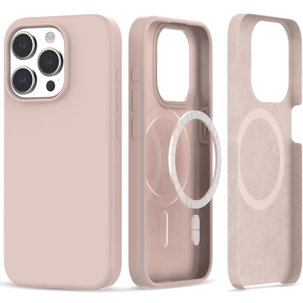 Rožinis dėklas "Tech-Protect Silicone Magsafe" telefonui iPhone 15 Pro Max