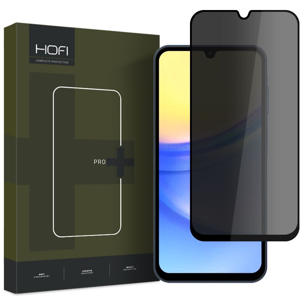 Privatumą suteikiantis apsauginis stikliukas "Hofi Anti Spy Glass Pro+ Privacy" telefonui Samsung Galaxy A15 4G / 5G / A25 5G 