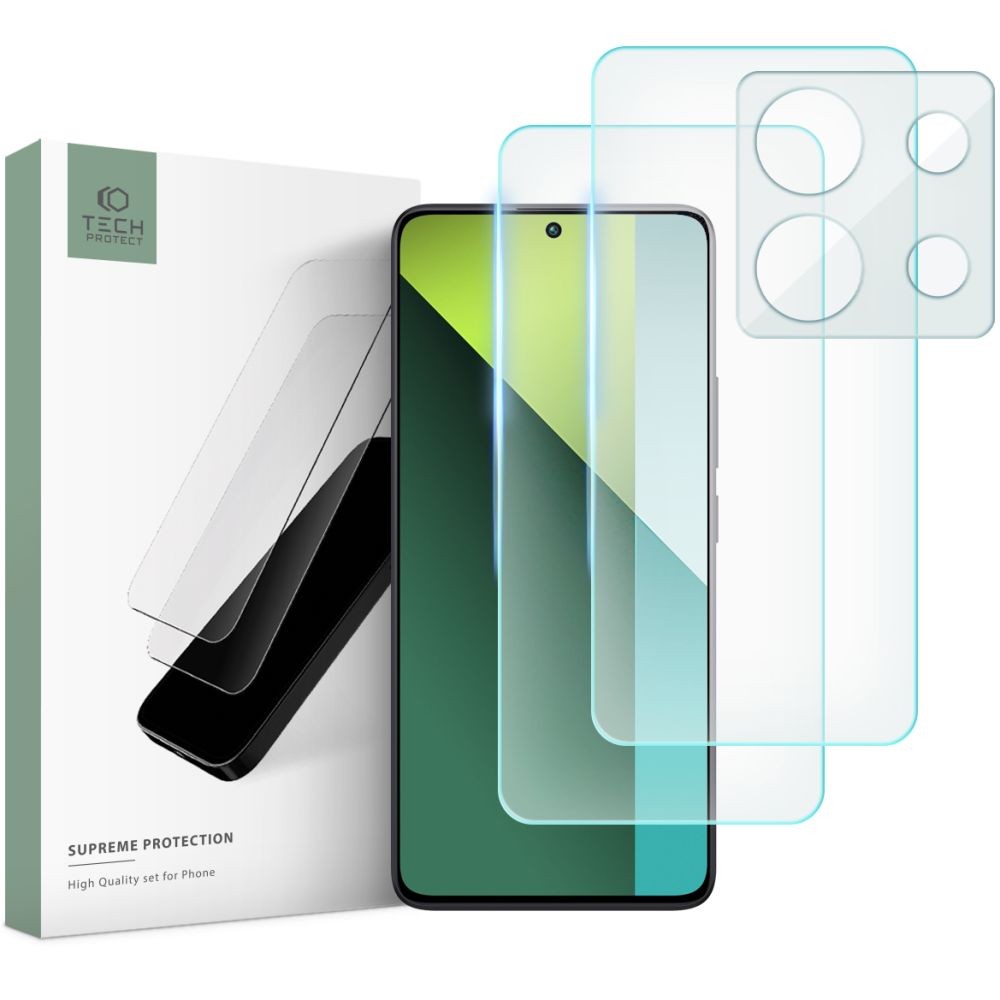 Apsauginių stikliukų rinkinys "Tech-Protect Supreme Set" telefonui Xiaomi Redmi Note 13 Pro 5G / Poco X6 5G
