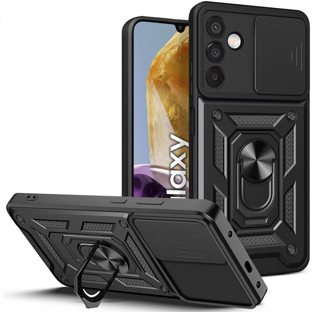 Tvirtas dėklas/stovas su kameros apsauga "Tech-Protect Camshield Pro" telefonui Samsung Galaxy M15 5G