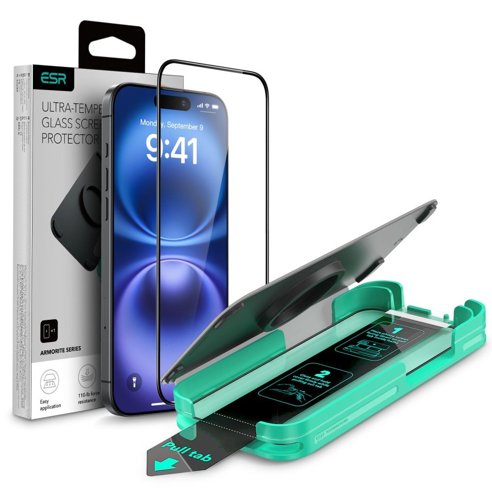 Apsauginis stiklas su montavymo rėmeliu "ESR Armorite" telefonui Apple iPhone 16