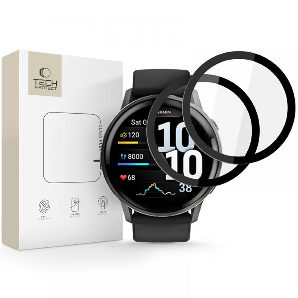 Ekrano apsauga "Tech-Protect Glass Flex+" (2-vnt.) laikrodžiui Garmin Venu 4 (45 MM)