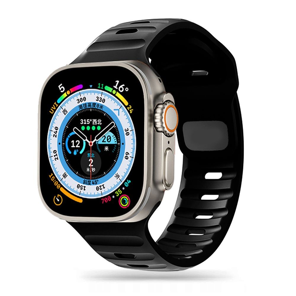 Juodos spalvos apyrankė "Tech-Protect Iconband Line" laikrodžiui Apple Watch 4 / 5 / 6 / 7 / 8 / 9 / 10 / SE / ULTRA 1 / 2 (44 / 45 / 46 / 49 MM)
