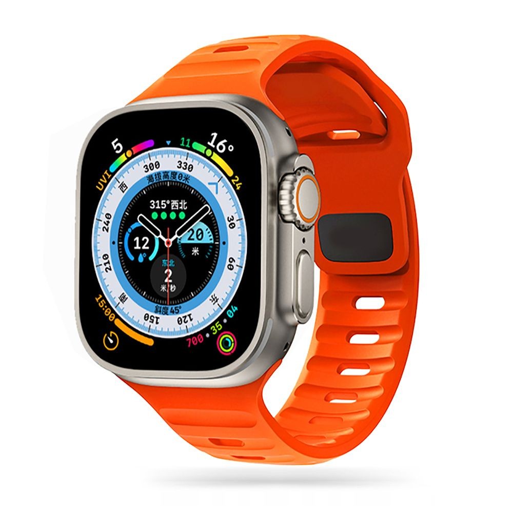 Oranžinės spalvos apyrankė "Tech-Protect Iconband Line" laikrodžiui Apple Watch 4 / 5 / 6 / 7 / 8 / 9 / 10 / SE / ULTRA 1 / 2 (44 / 45 / 46 / 49 MM)