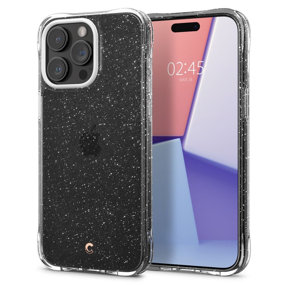 Skaidrus dėklas su blizgučiais "Spigen Cyrill Cecile Gliter" telefonui iPhone 15 Pro