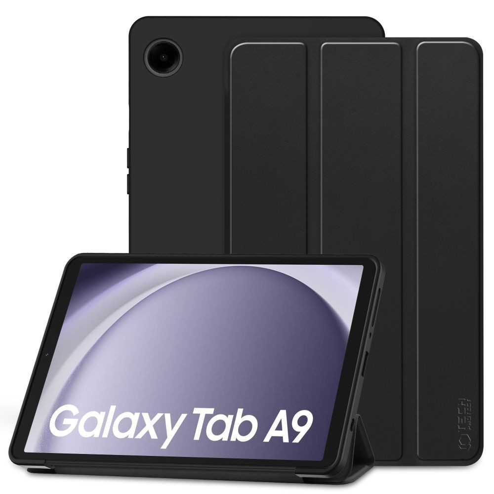 Juodas atverčiamas dėklas ''Tech-Protect Smartcase'' planšetei Samsung Galaxy Tab A9 8.7 X110 / X115 