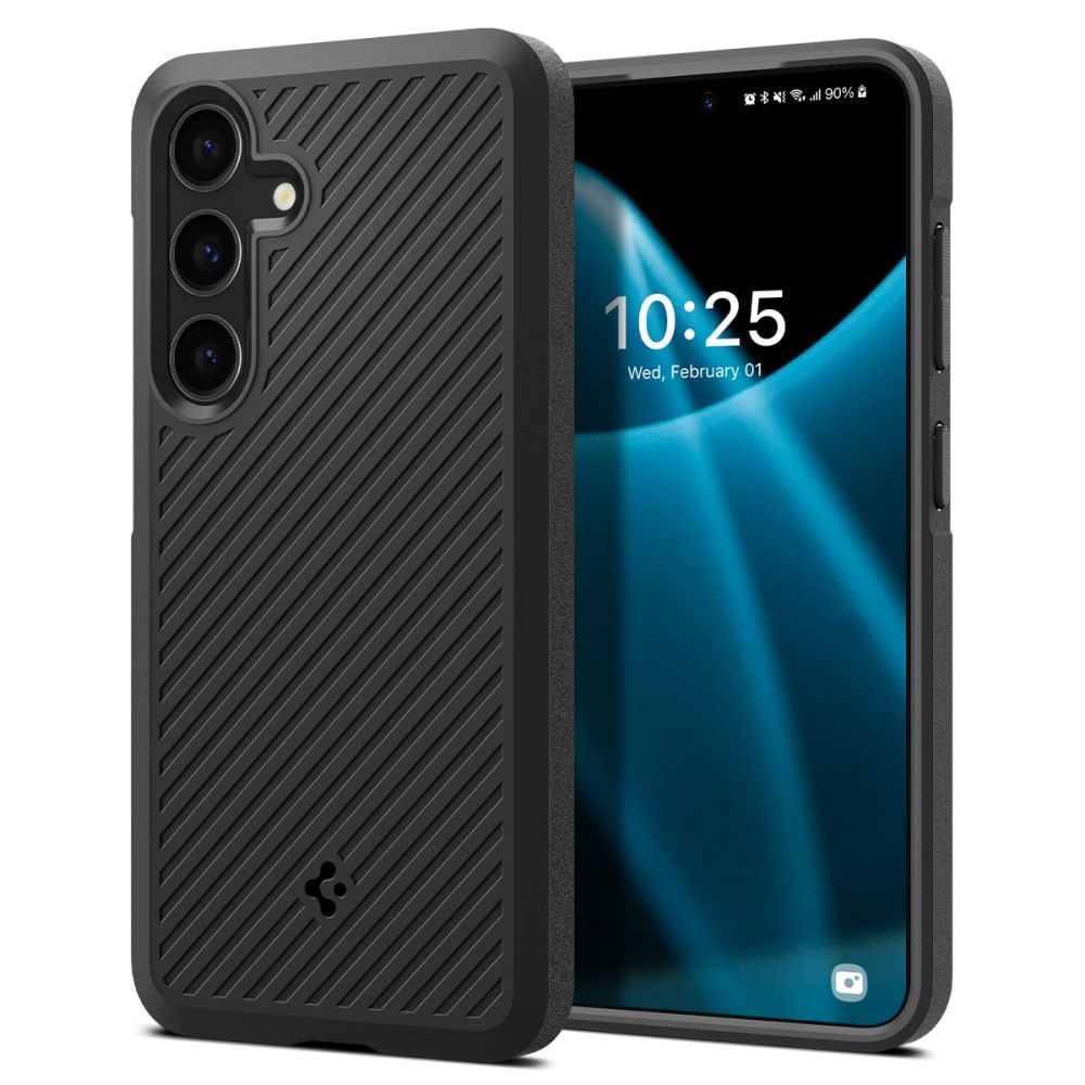 Juodas, išskirtinės tekstūros dėklas "Spigen Core Armor" telefonui Samsung Galaxy S24 