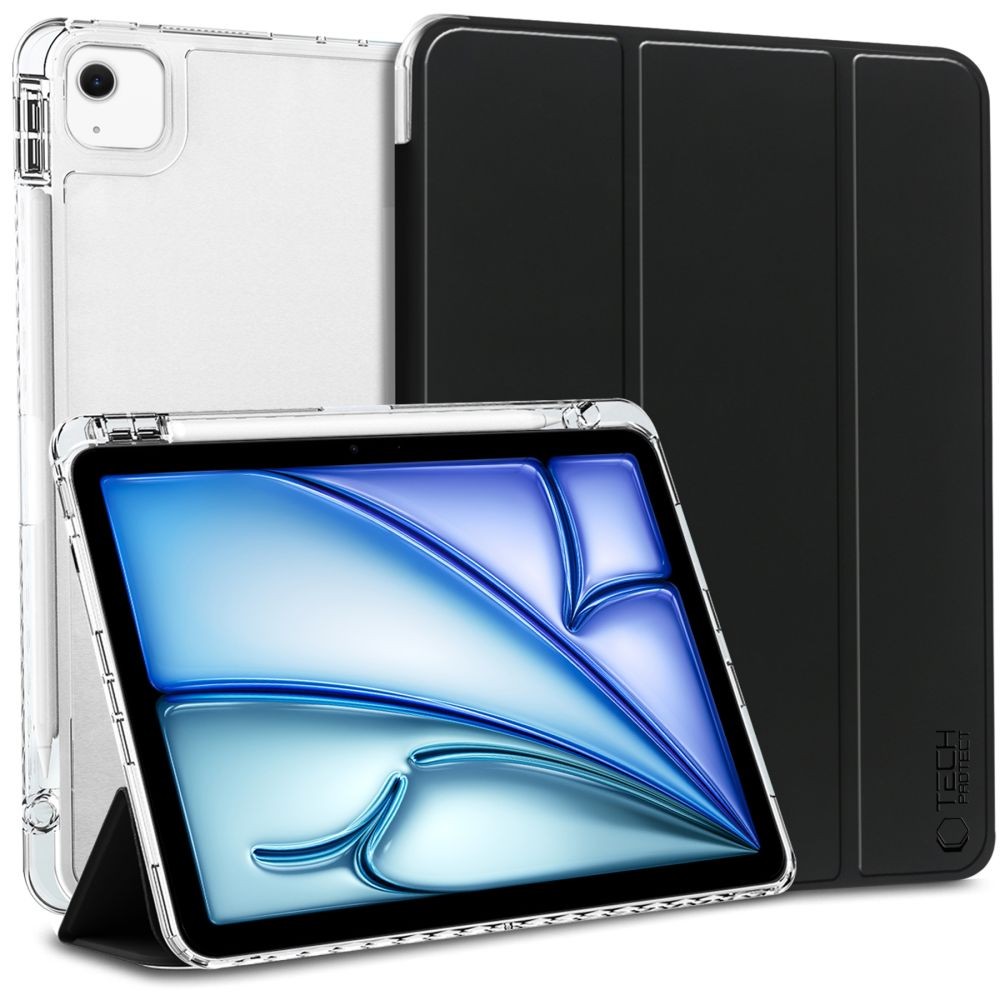 Juodas atverčiamas dėklas "Tech-Protect SC Pen Hybrid" skirtas iPad Air 13 2024