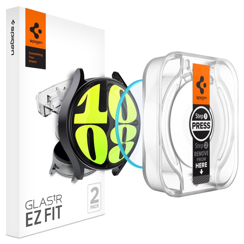 Apsauginis stiklas "Spigen Glas.Tr ”EZ-FIT” (2-vnt) su montavymo rėmeliu laikrodžiui Galaxy Watch 7 (40 MM) 