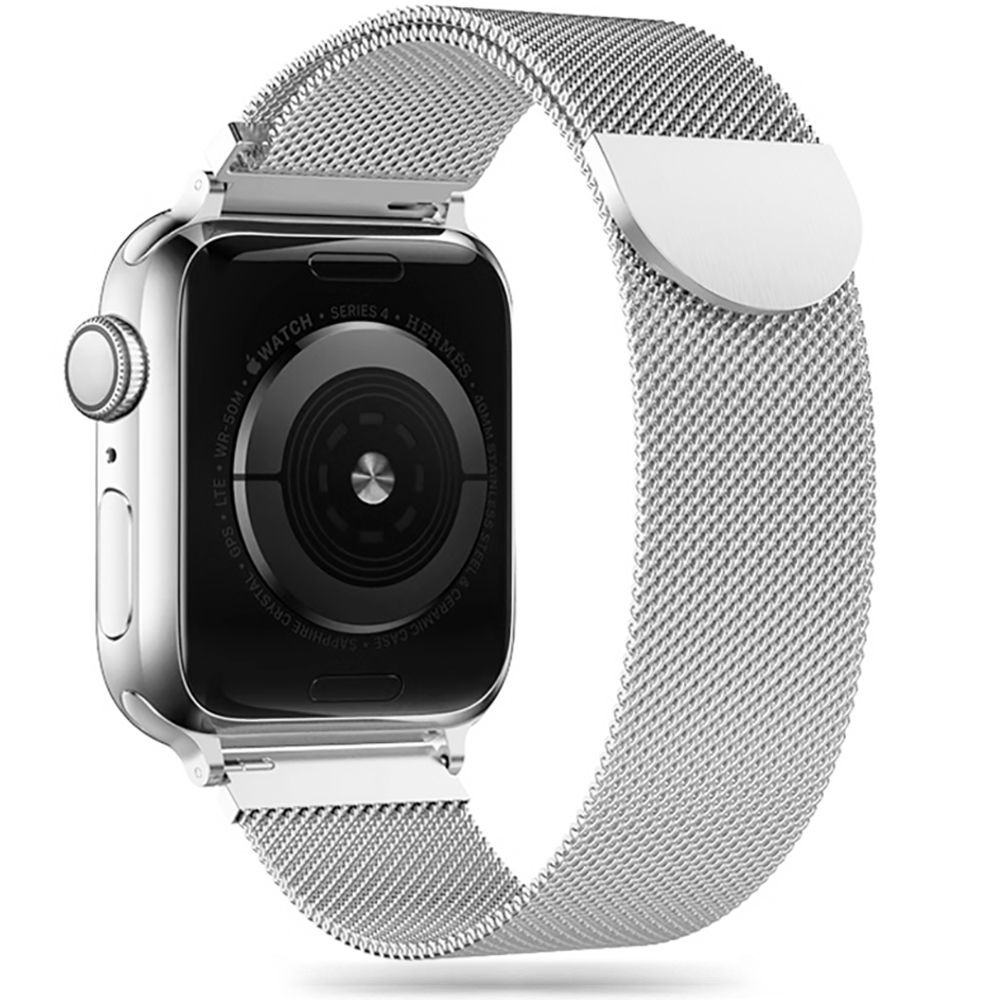 Sidabro spalvos apyrankė "Tech-Protect Milaneseband" laikrodžiui Apple Watch 6 / 7 / 8 / 9 / 10 / 11 / SE / ULTRA  (44 / 45 / 46 / 49 MM)