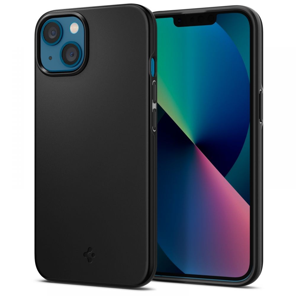 Juodas dėklas "Spigen Thin Fit" telefonui iPhone 13 