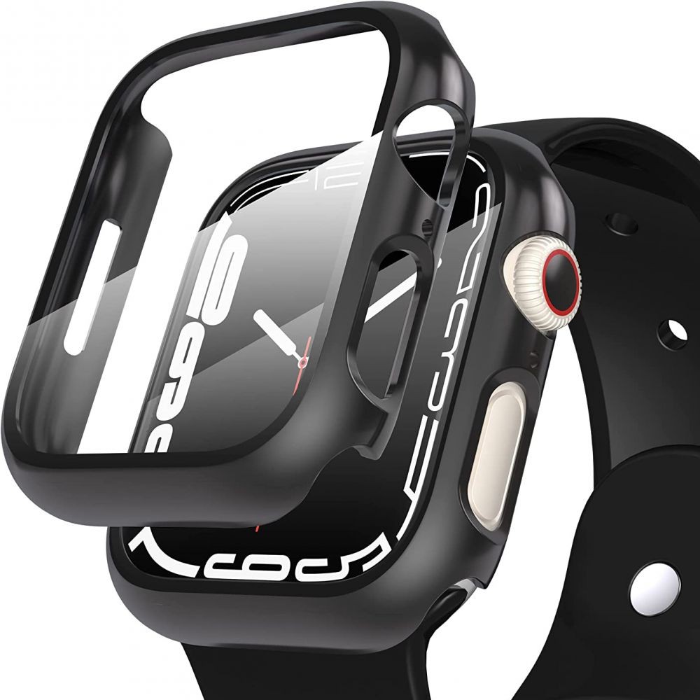 Juodas dėklas "Tech-Protect Defense360" laikrodžiui Apple Watch 7 / 8 / 9 (41 MM) 