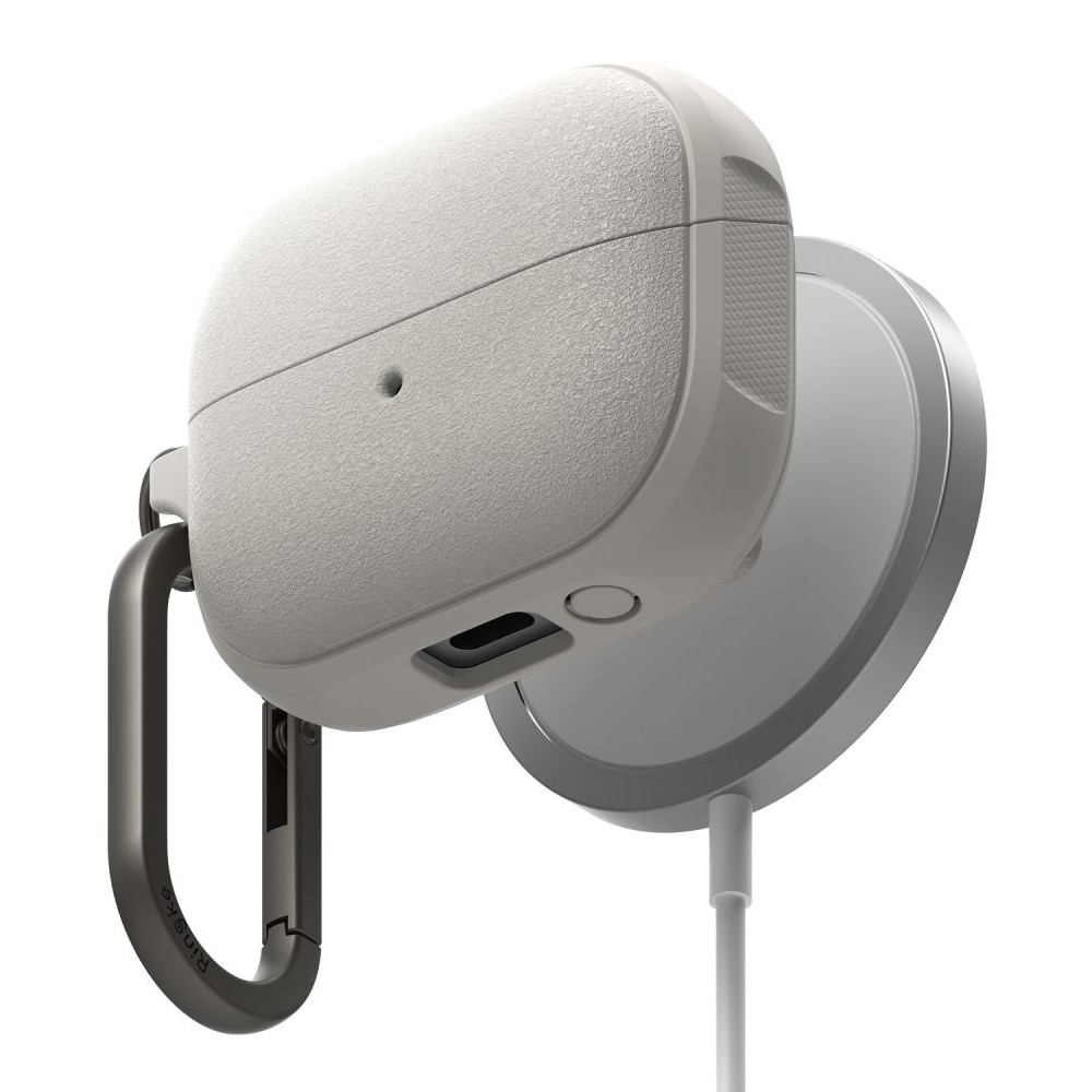 Kreminės spalvos ausinių dėklas "Ringke Onyx Magnetic Magsafe" skirtas Samsung Galaxy Buds 3 / 3 Pro