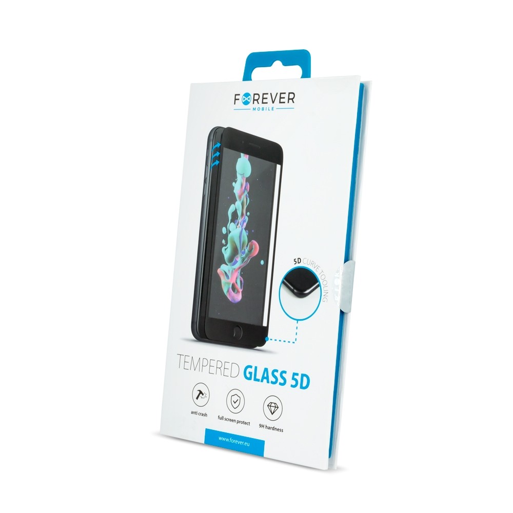 Apsauginis grūdintas stiklas juodais kraštais "Forever Glass 5D" telefonui Samsung S21 Plus
