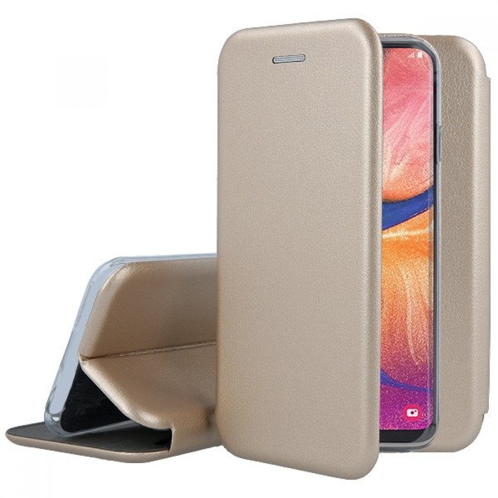 Aukso spalvos atverčiamas dėklas "Book Elegance" telefonui Samsung Galaxy A10 (A105) 