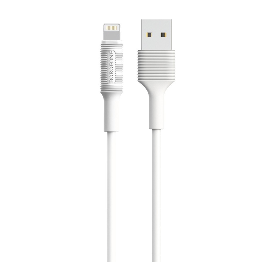 Baltas USB kabelis Borofone BX1 Lightning 1.0m