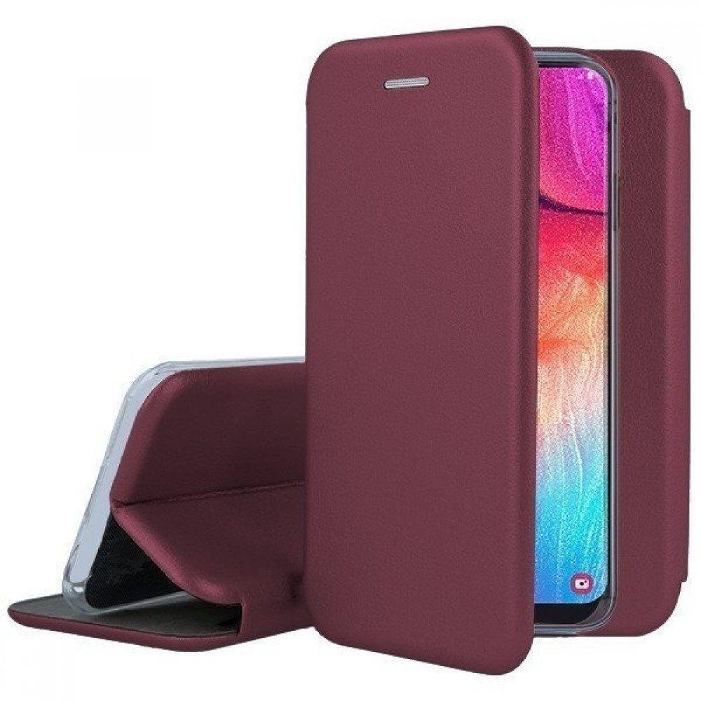 Bordo spalvos atverčiamas dėklas "Book elegance" telefonui Samsung Galaxy A20e (A202)