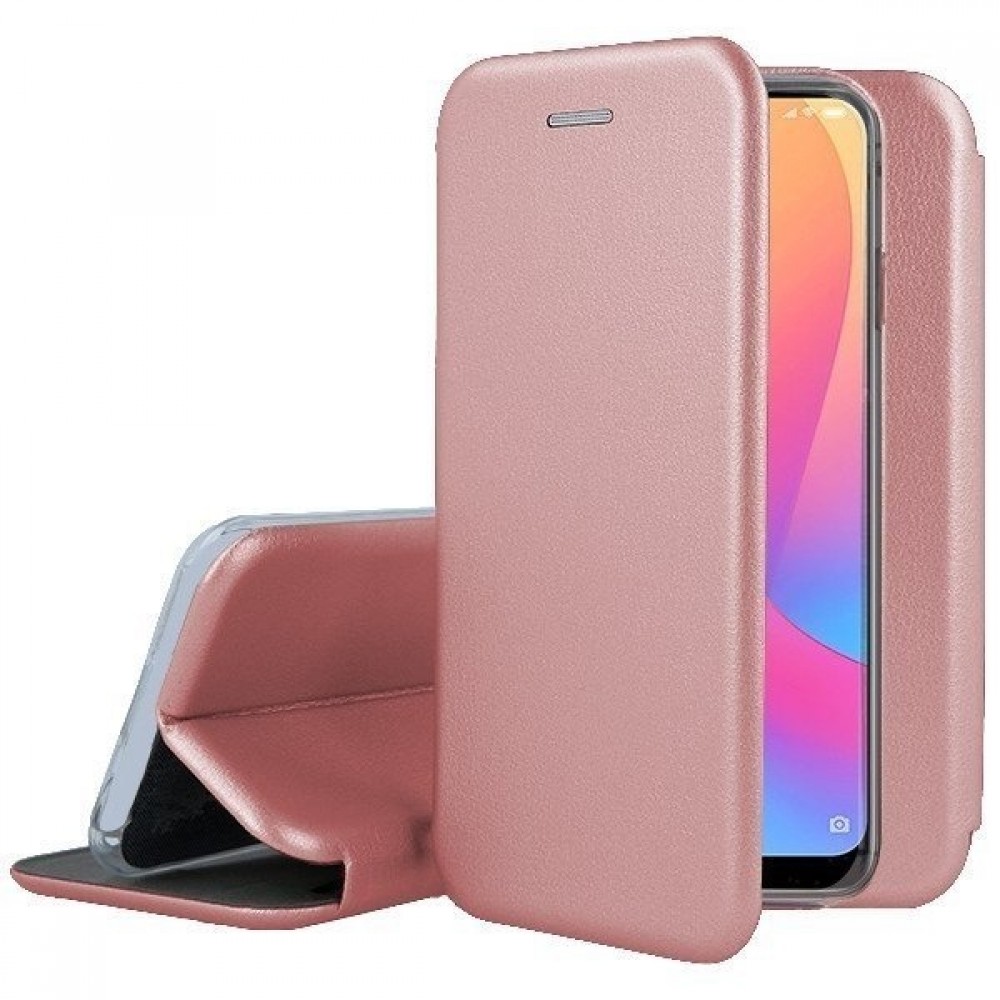 Rožinis-auksinis atverčiamas dėklas ''Book Elegance'' telefonui Samsung  A02s
