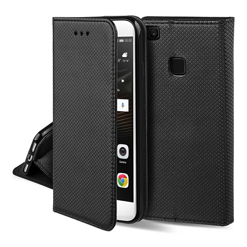 Juodas atverčiamas dėklas ''Smart Magnet'' telefonui Xiaomi Redmi 12 / Redmi Note 12R / Poco M6 Pro 5G