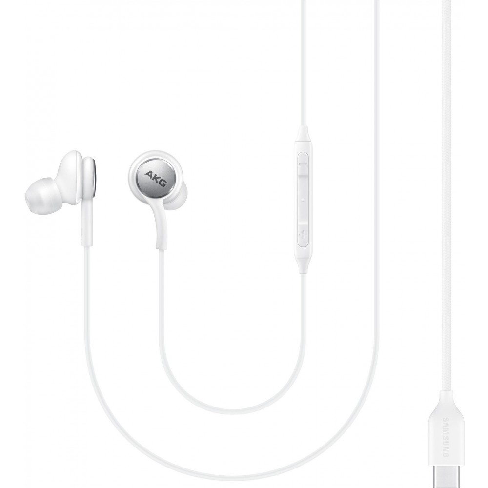 Ausinės originalios Samsung AKG EO-IC100BWEGEU Type-C pakuotėje baltos