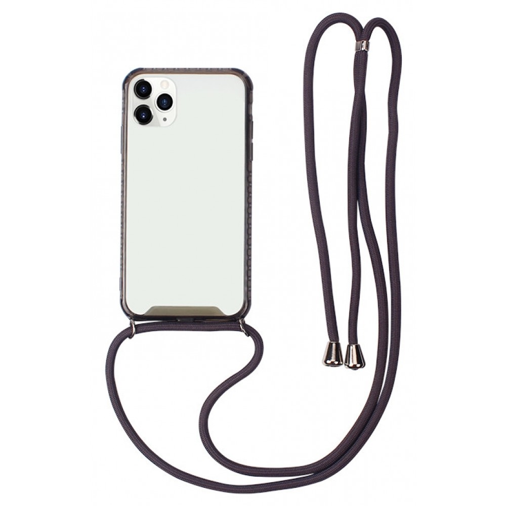 Skaidrus dėklas su juodu dirželiu "Strap Case" skirtas  Apple iPhone 12 Pro Max