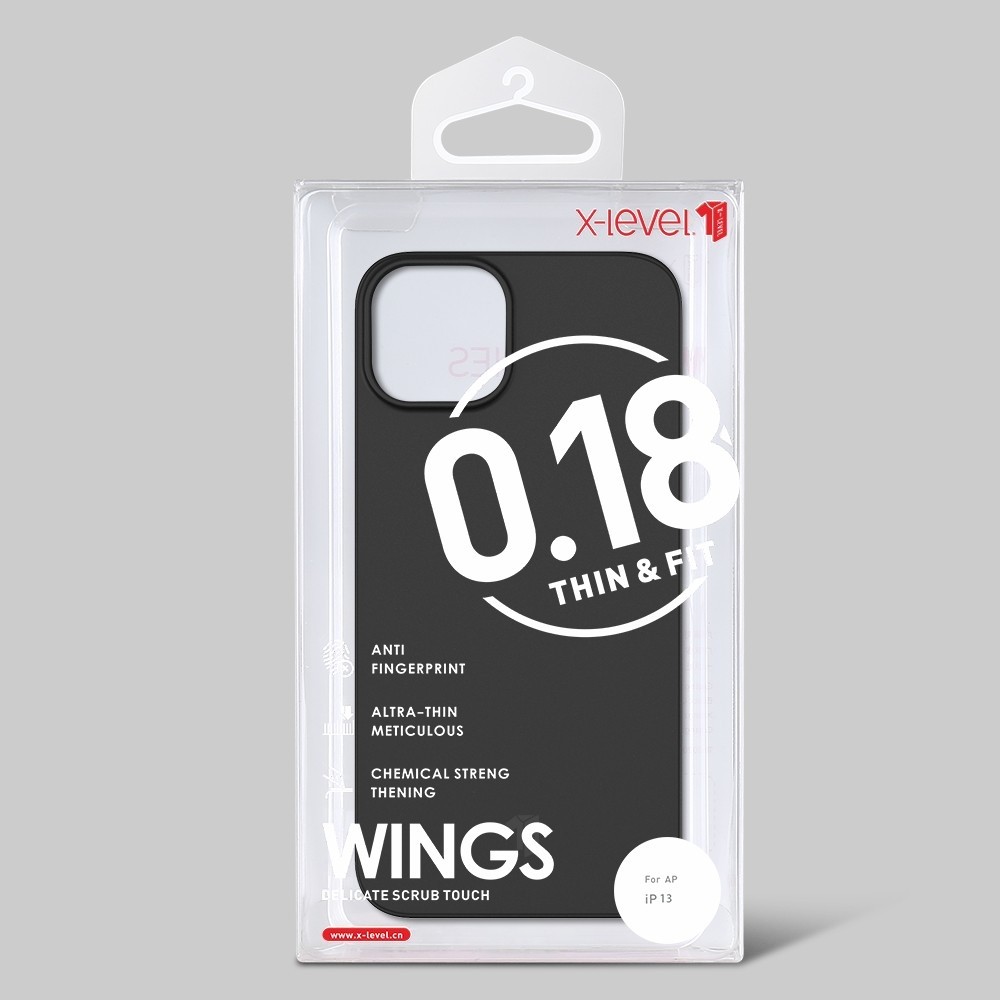 Itin plonas (0.8 mm), dalinai permatomas matinis dėklas "X-Level Wing" telefonui iPhone 13