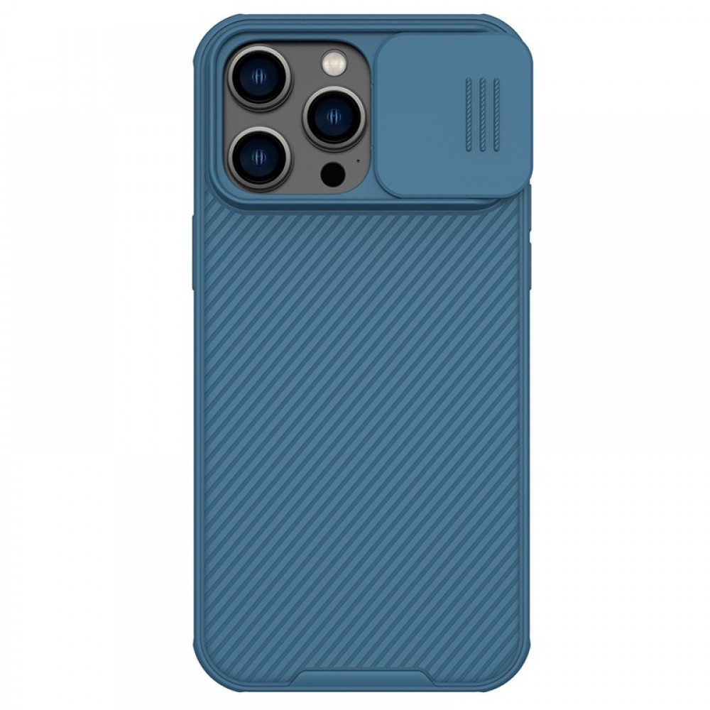 Mėlynas dėklas su kameros apsauga "Nillkin CamShield Pro" telefonui iPhone 14 