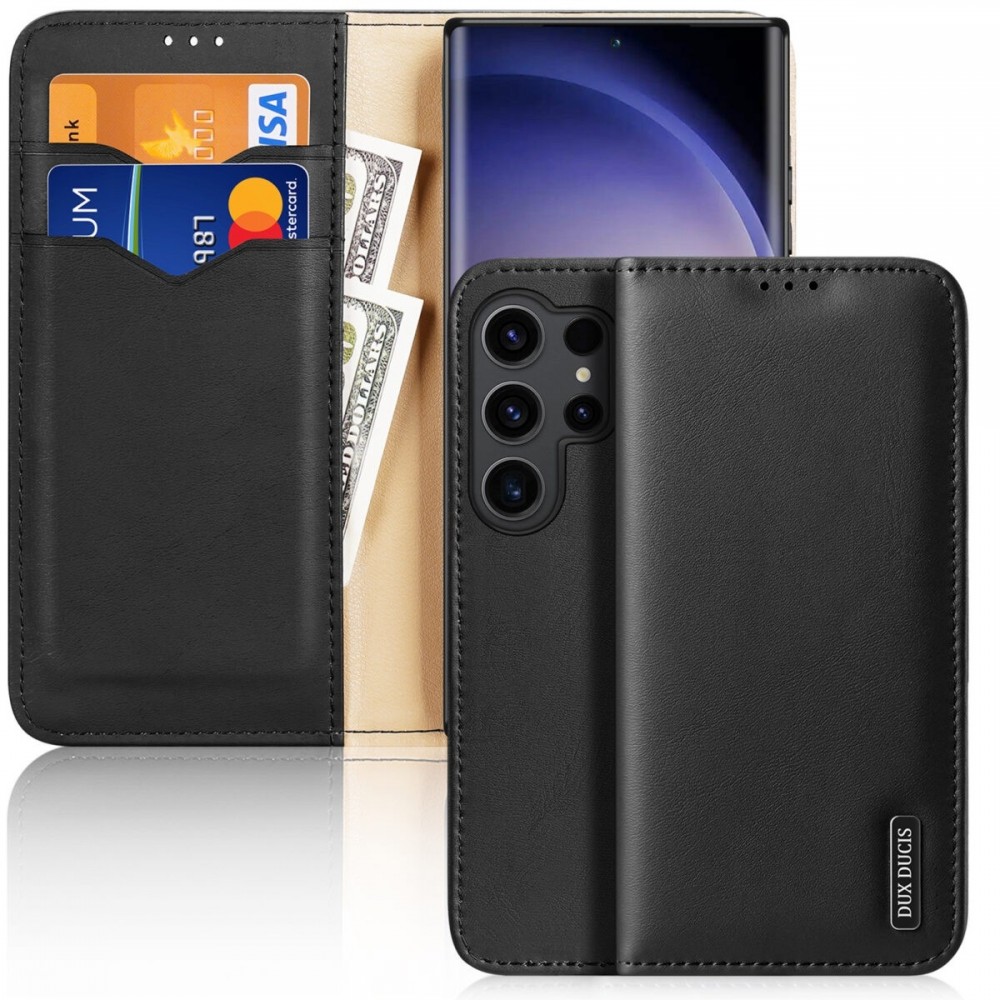 Juodas atverčiamas dėklas "Dux Ducis Hivo" telefonui Samsung Galaxy S25 Plus