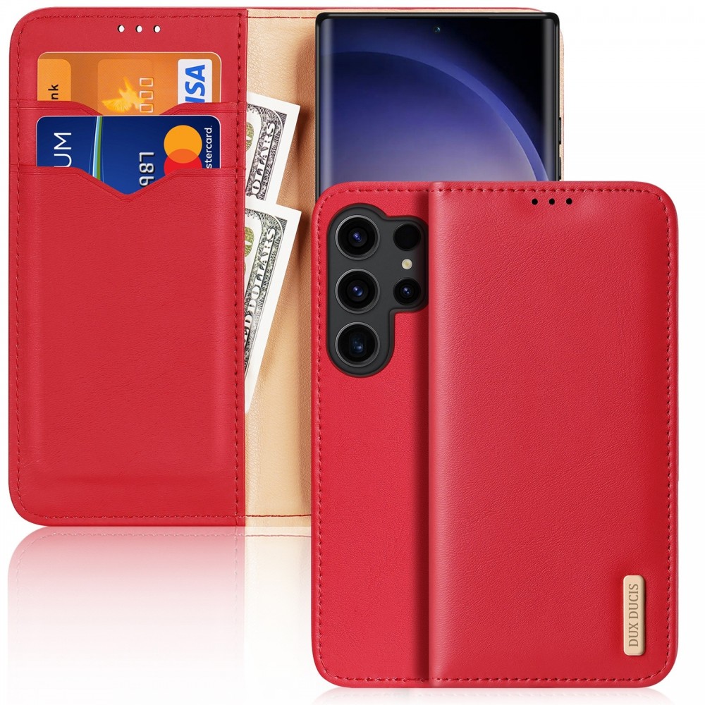 Raudonas atverčiamas dėklas "Dux Ducis Hivo" telefonui Samsung Galaxy S25 Plus