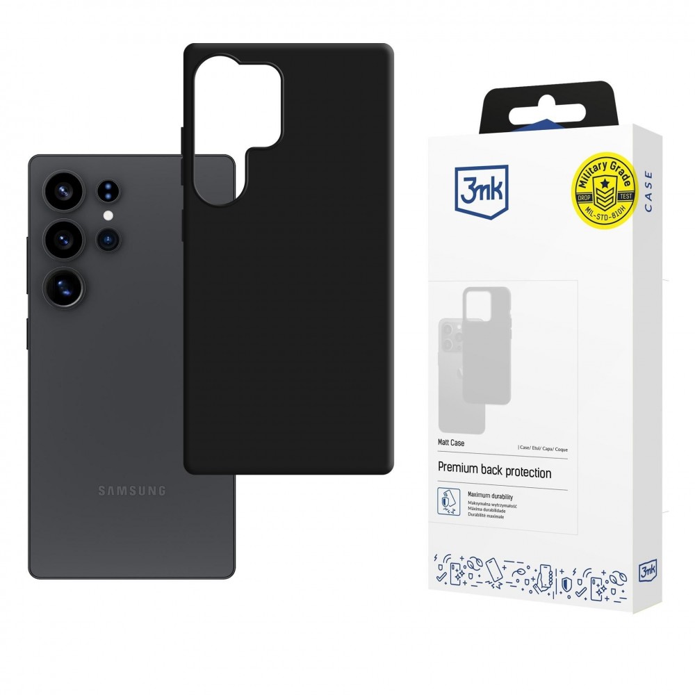 Juodas dėklas "3mk Matt Case" telefonui Samsung Galaxy S25 FE