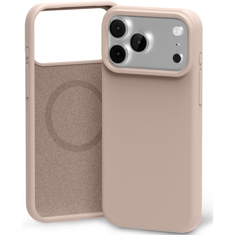 Rožinio smėlio dėklas "Mercury Pure Magsafe Silicon Case" telefonui Apple iPhone 17 Pro